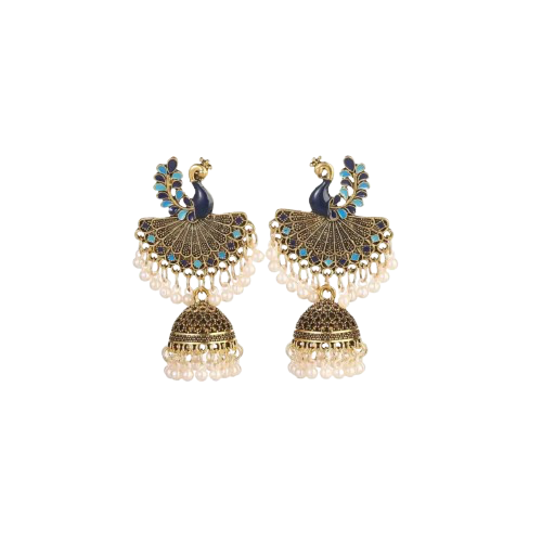Mayuri Peacock Pearl Jhumka