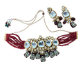 Sunheri Phoolmotif Polki Kundan Choker Set