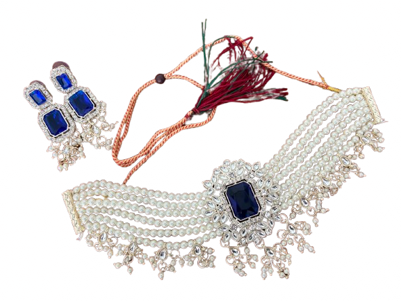 Tara Gemstone Pearl Choker Set